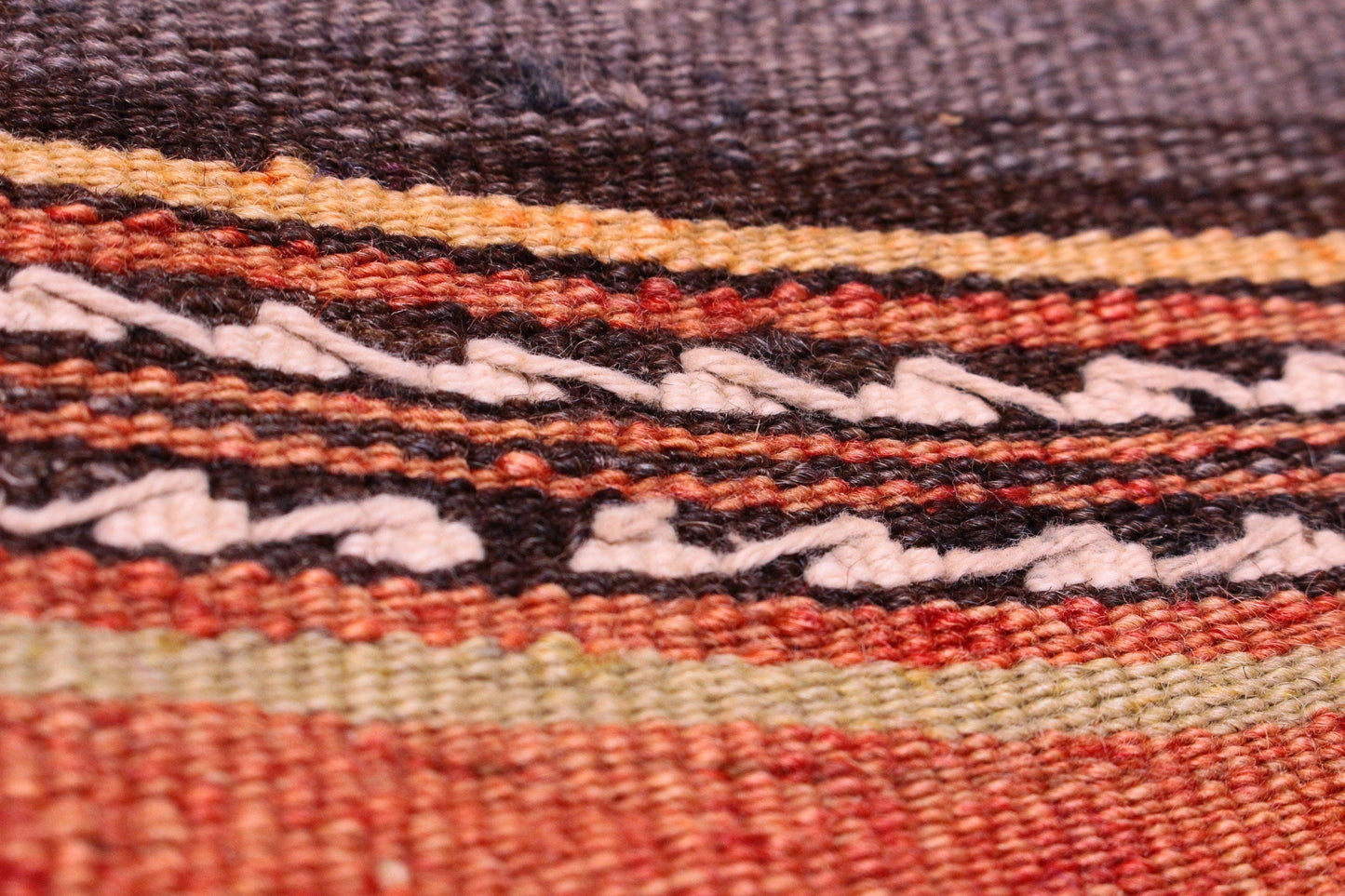 Handmade Kilim Pillow Cover: Organic Wool Anatolian Design (12x24 inc)