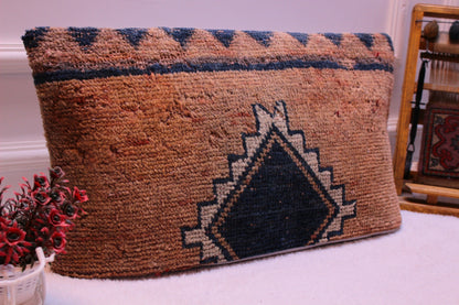 Handmade Kilim Lumbar Pillow Cover: Upcycled Woven Rug, Boho Decor (12x24 in)