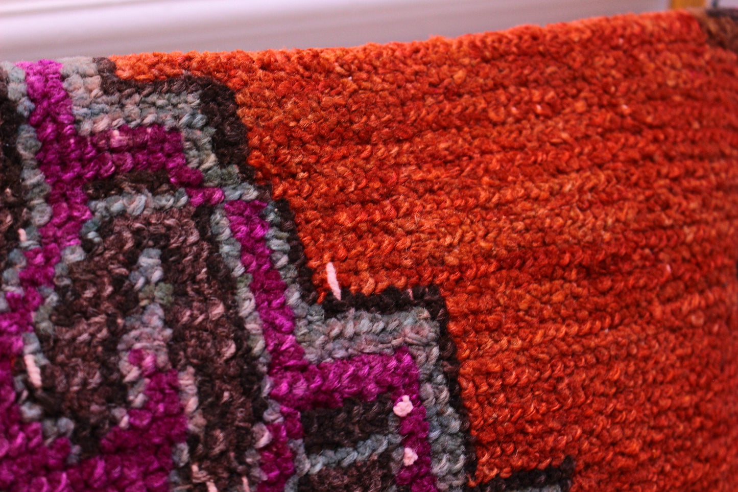 Handmade Kilim Pillow Cover: Upcycled Anatolian Rug, Boho Decor (12x24 inc)