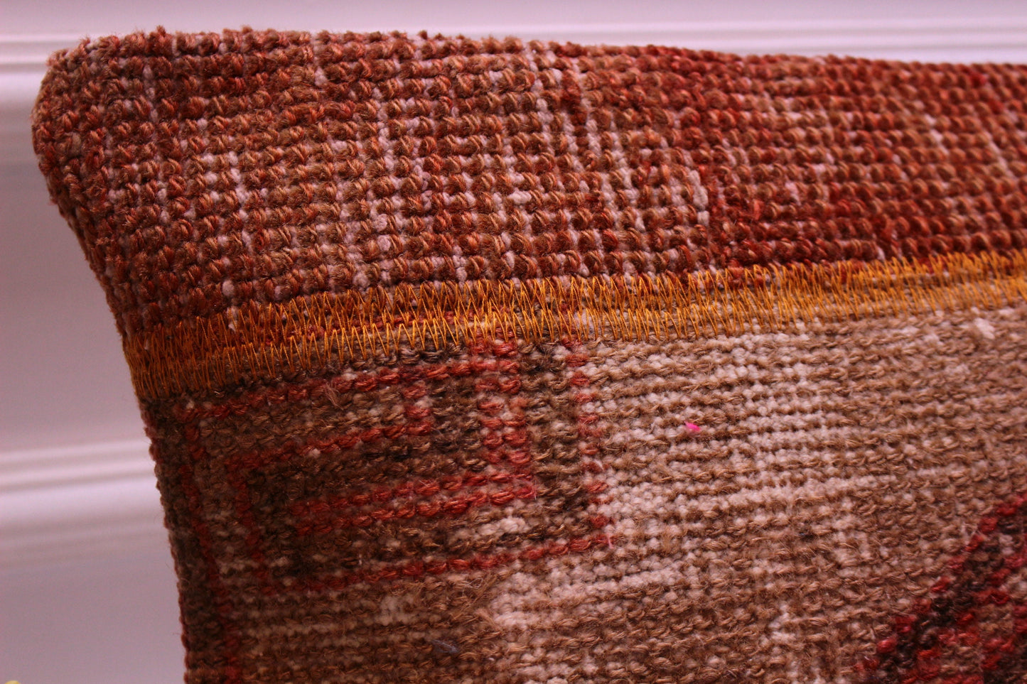 Boho Lumbar Pillow Cover: 12x24 inc Turkish Kilim, Ethnic Rug Design