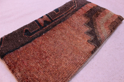 Handmade Turkish Rug Lumbar Pillow: Upcycled Woven Wool, 12x24 inch