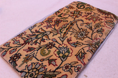 Floral Kilim Pillow Cover: Upcycled Turkish Rug, 12x24 inch