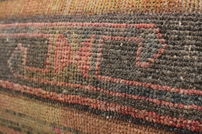 Vintage Turkish Rug Pillow: Handmade Boho Cushion Cover (16x24 inc)