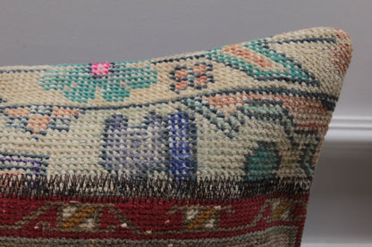 Handmade Kilim Pillow Cover: Organic Wool Boho Decor (16x24 inc)