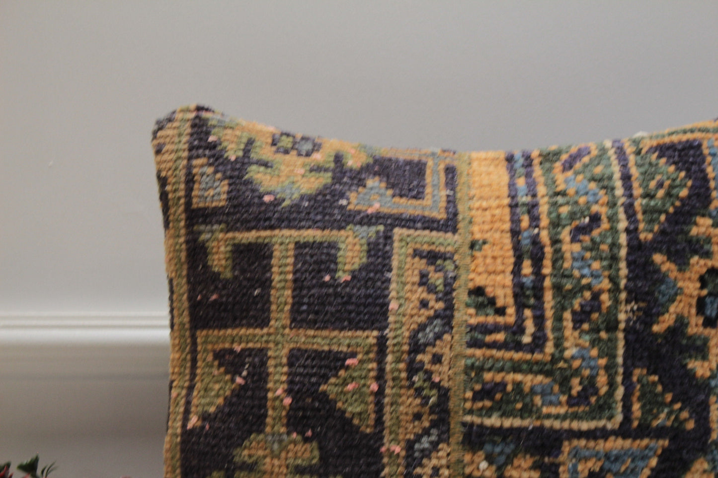 Handmade Kilim Pillow Cover: Ethnic Woven Rug, 16x16 Corner Decor