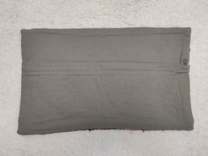 Handmade Kilim Lumbar Pillow Cover: Organic Wool Boho Decor (12x20 inc)