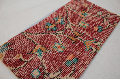 Handmade Turkish Kilim Pillow: Floral Woven Rug Pillow Cover (12x24 in)