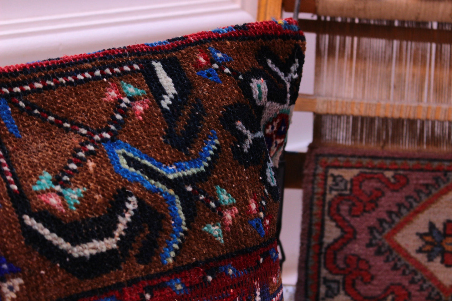Handmade Brown Kilim Pillow Cover: 12x24 Boho Lumbar Throw Pillow