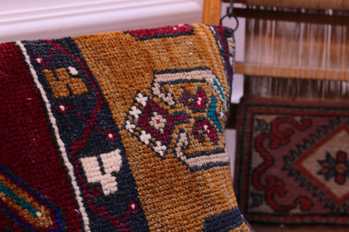 Vintage Turkish Rug Pillow Cover: 12x24 Boho Lumbar Pillow