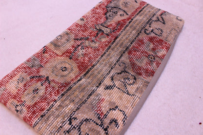Vintage Turkish Rug Pillow Cover: Red Beige Kilim, 12x24 inch