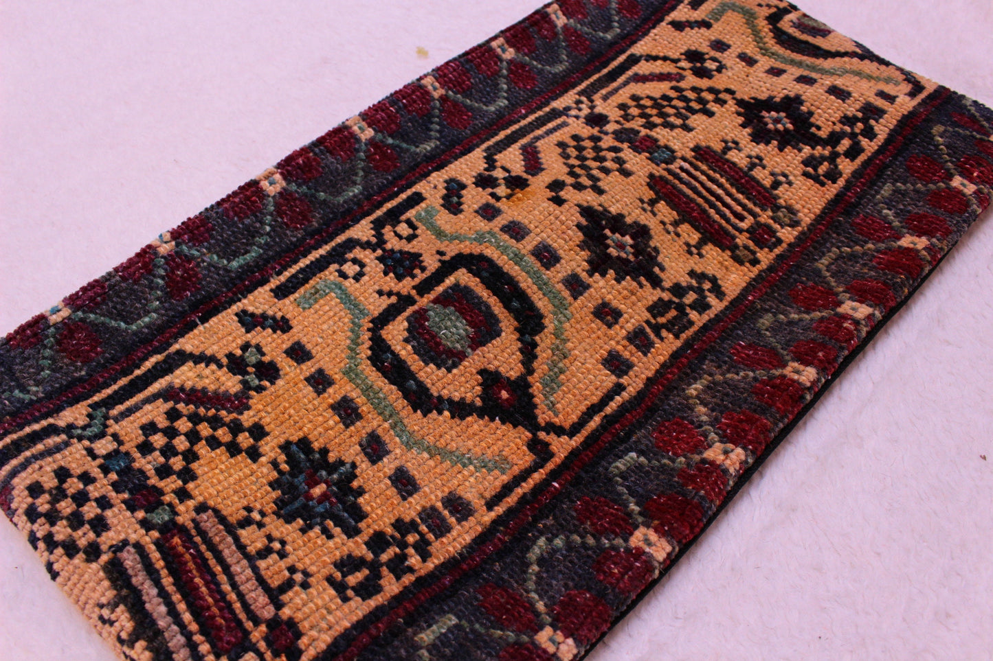 Handmade Kilim Lumbar Pillow Cover: Turkish Rug, Ethnic Decor (12x24 in)