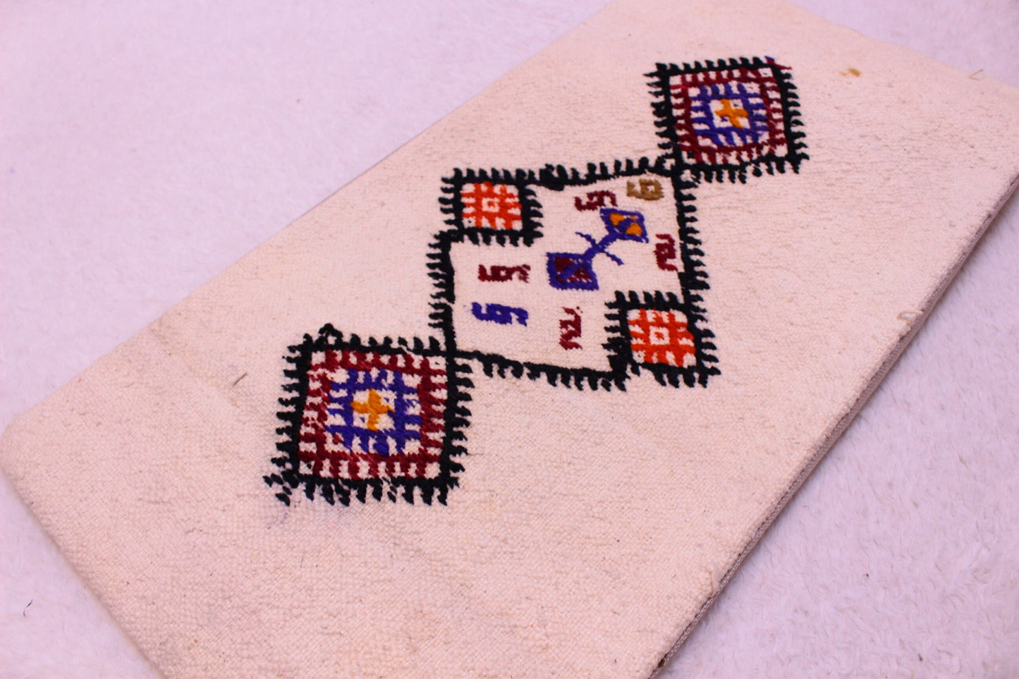 Handmade Kilim Pillow Cover: Upcycled Woven Rug, Boho Decor (12x24 in)