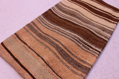 Handmade Striped Kilim Pillow Cover: Boho Decor (12x24 inc)