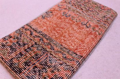 Orange Turkish Rug Pillow Cover: Boho Lumbar Cushion (12x24 in)