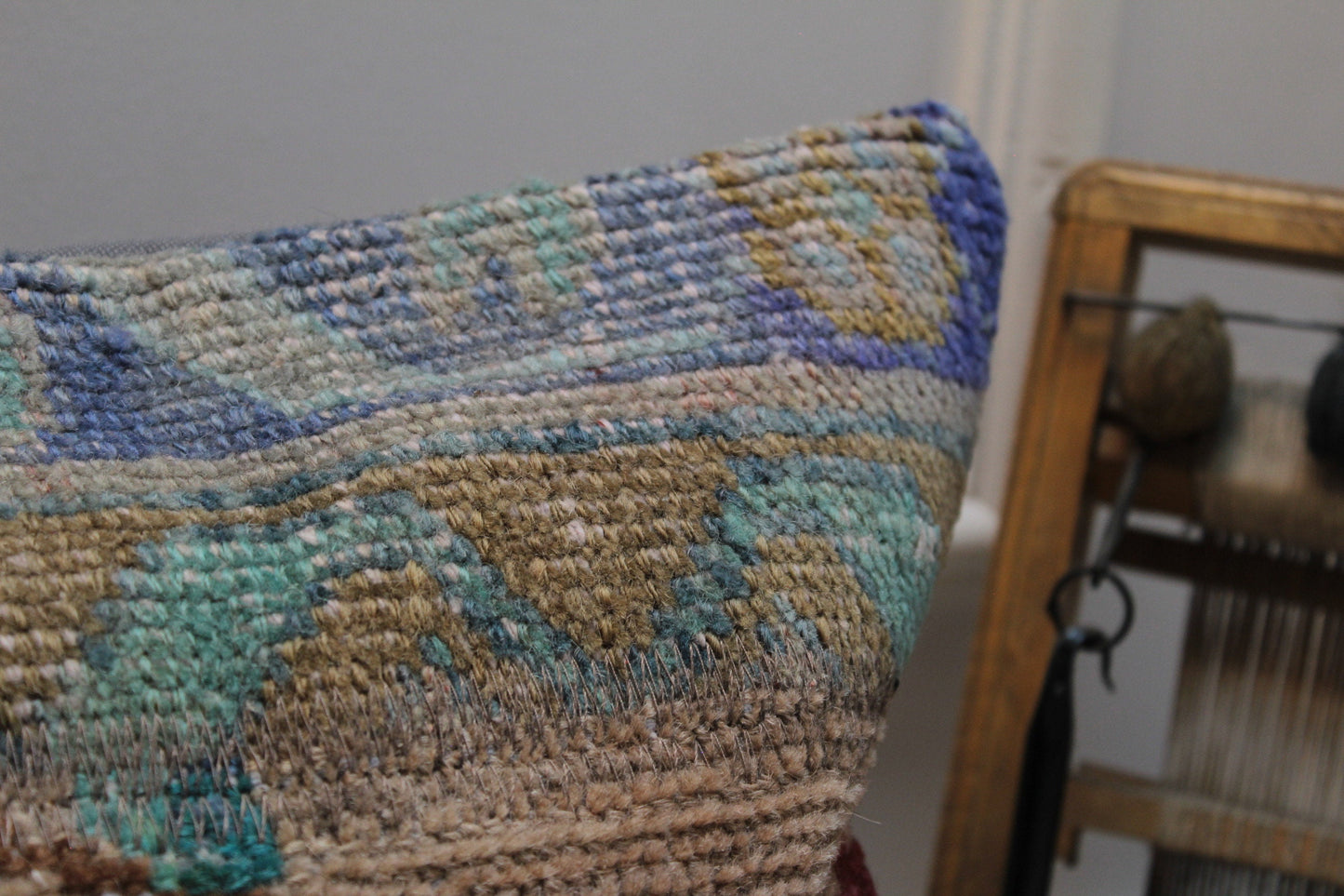 Turkish Kilim Lumbar Pillow Cover: Upcycled Woven Rug, 16x24