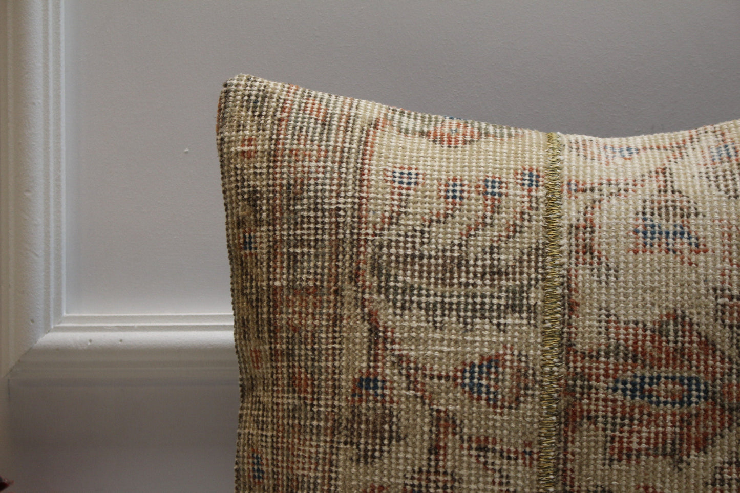 Handmade Turkish Rug Pillow Cover: Vintage Patchwork Kilim, 16x16 inch