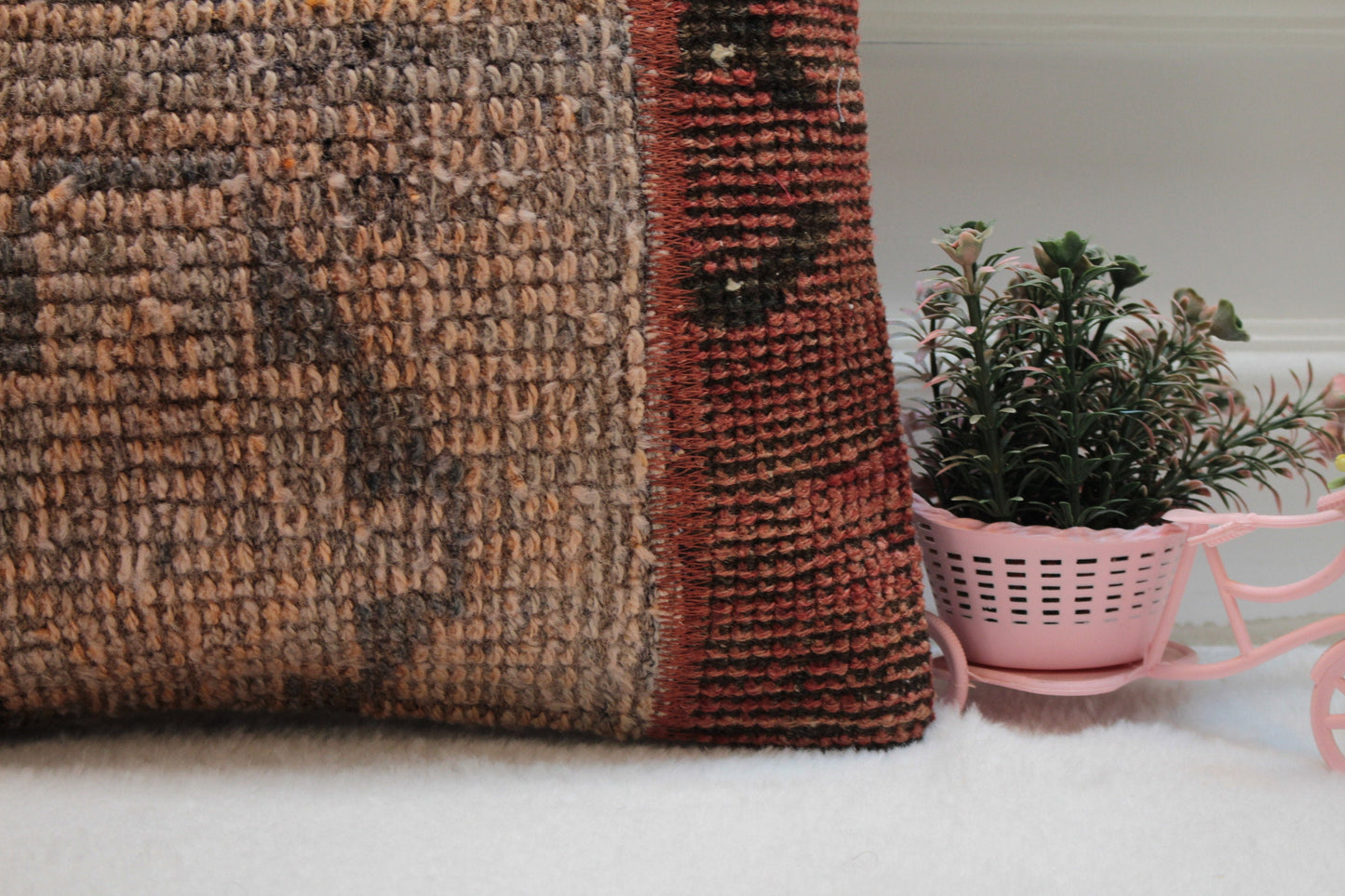 Vintage Turkish Rug Pillow Cover: 16x16 Boho Kilim Pillow