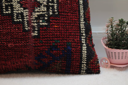 Handmade Turkish Rug Pillow Cover: Vintage Wool Throw Pillow (16x16 in)