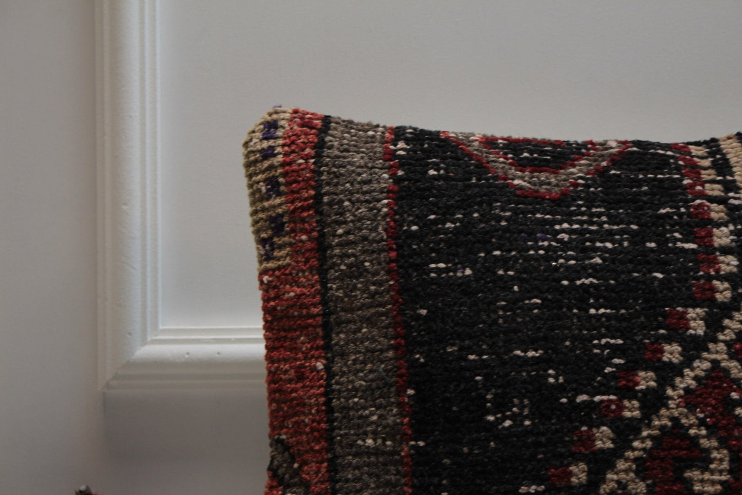 Handmade Turkish Kilim Pillow Cover: Upcycled Woven Wool, 16x16 inch
