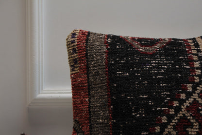 Handmade Turkish Kilim Pillow Cover: Upcycled Woven Wool, 16x16 inch