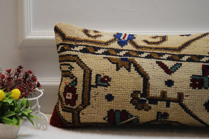 Anatolian Kilim Pillow Cover: Vintage Turkish Rug, 12x24 inch
