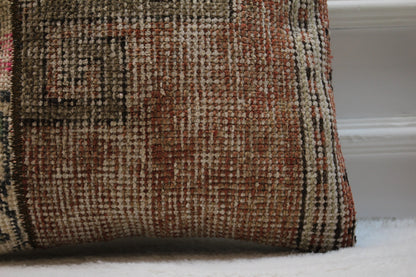Handmade Kilim Pillow Cover: Upcycled Turkish Rug, Bohemian Decor (16x16 in