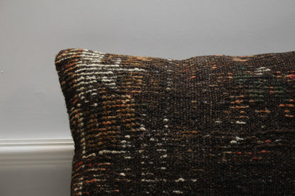 Handmade Kilim Pillow Cover: Bohemian Woven Rug Pillow, 16x16 inch
