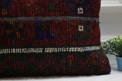 Handmade Turkish Rug Lumbar Pillow Cover: Upcycled Kilim, 16x24 inch