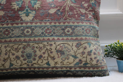 Handmade Turkish Kilim Lumbar Pillow Cover: Upcycled Rug, 16x24 inc
