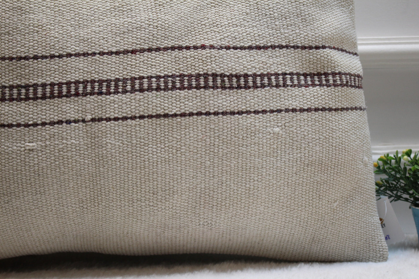 Handmade Kilim Lumbar Pillow Cover: Upcycled Vintage Rug, 16x24 inch