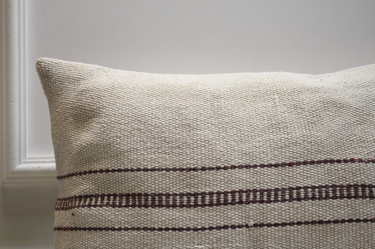 Handmade Kilim Lumbar Pillow Cover: Upcycled Vintage Rug, 16x24 inch