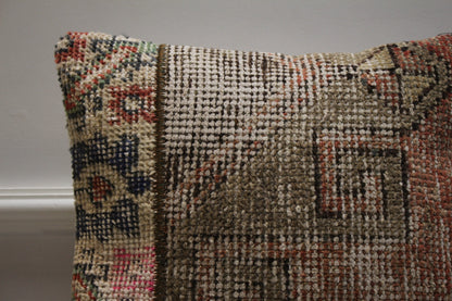 Handmade Kilim Pillow Cover: Upcycled Turkish Rug, Bohemian Decor (16x16 in