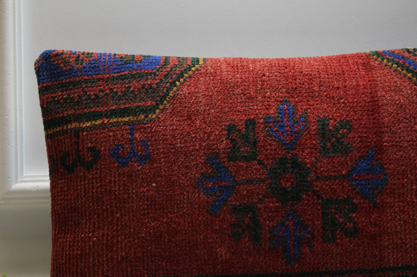 Handmade Floral Kilim Pillow Cover: Upcycled Anatolian Rug, 16x24 Lumbar