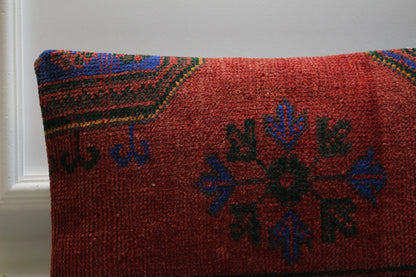Handmade Floral Kilim Pillow Cover: Upcycled Anatolian Rug, 16x24 Lumbar