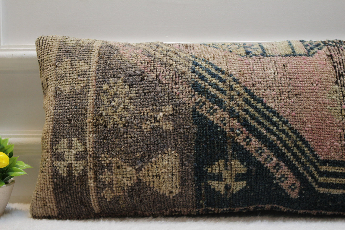 Handmade Turkish Kilim Pillow Cover (12x24 inch): Upcycled Woven Rug