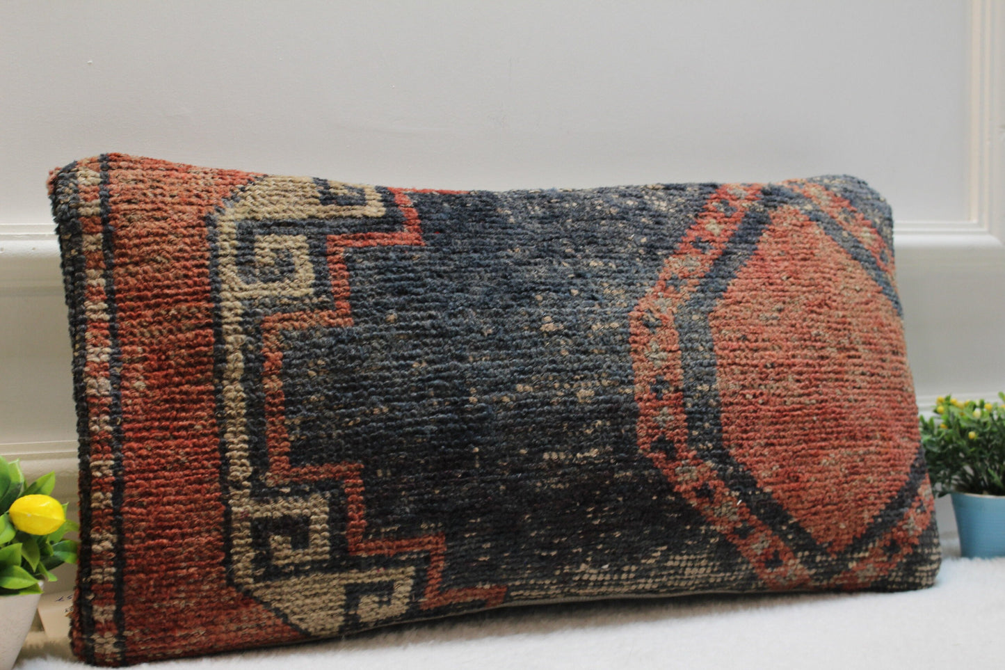 Vintage Turkish Rug Pillow Cover (12x24 inc)