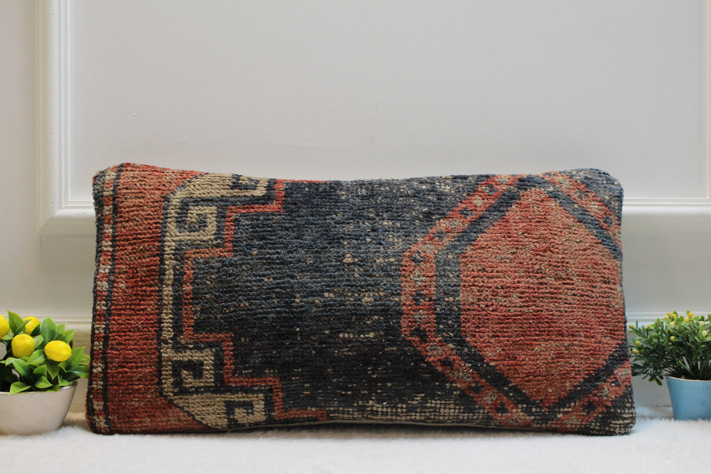 Vintage Turkish Rug Pillow Cover (12x24 inc)