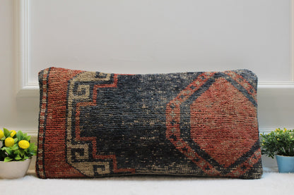 Vintage Turkish Rug Pillow Cover (12x24 inc)