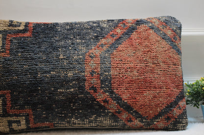 Vintage Turkish Rug Pillow Cover (12x24 inc)