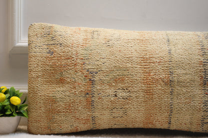Vintage Turkish Rug Pillow: Handmade Lumbar Pillow Cover (12x24 inc)