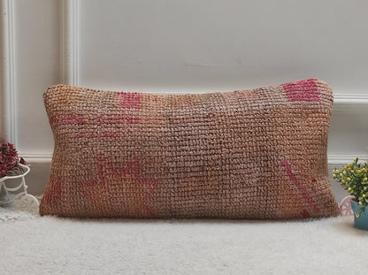 Handmade Kilim Pillow Cover (12x24 in): Upcycled Woven Rug, Boho Decor