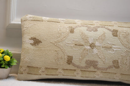 Handmade Kilim Pillow Cover: Upcycled Turkish Woven Rug (12X24 inc.)