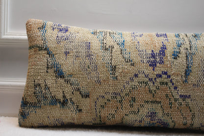 Handmade Kilim Pillow Cover: Upcycled Wool, Bohemian Accent (12x24)