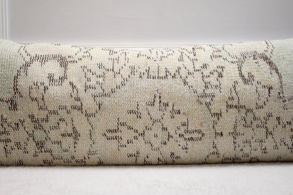 Long Lumbar Turkish Rug Pillow: Vintage Floral Pillow Cover (12x36 in)