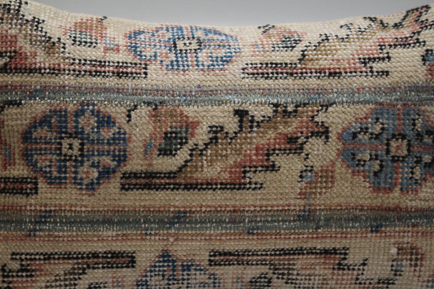 Ethnic Lumbar Pillow Cover: Vintage Rug, Organic Wool (12x20 inc)