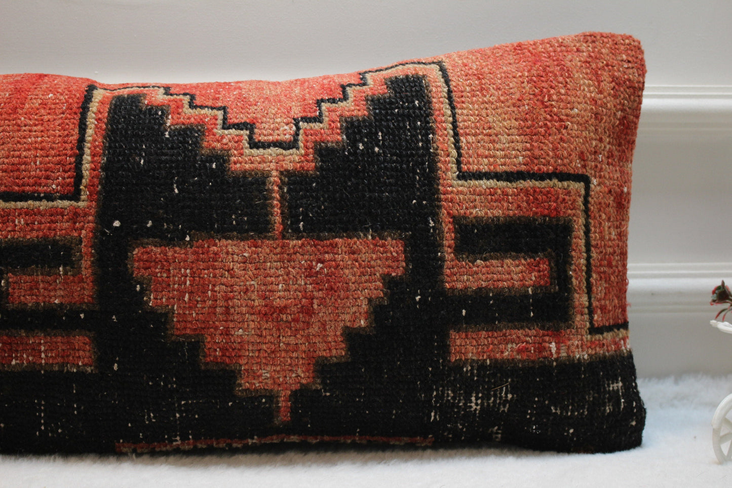 Ethnic Turkish Rug Pillow Cover: Vintage Anatolian Design, 12x24 inch