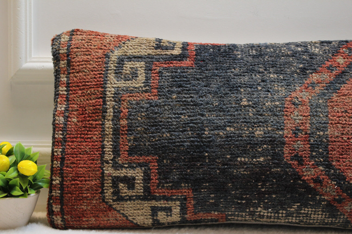 Vintage Turkish Rug Pillow Cover (12x24 inc)