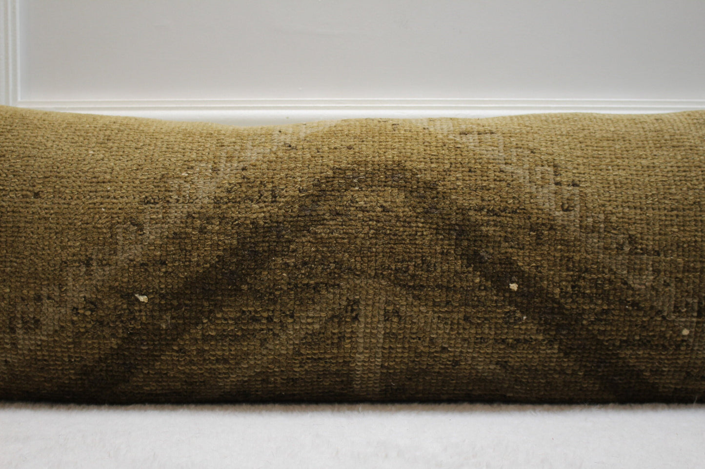Handmade Turkish Kilim Lumbar Pillow Cover: Upcycled Woven Rug (12x36 in)