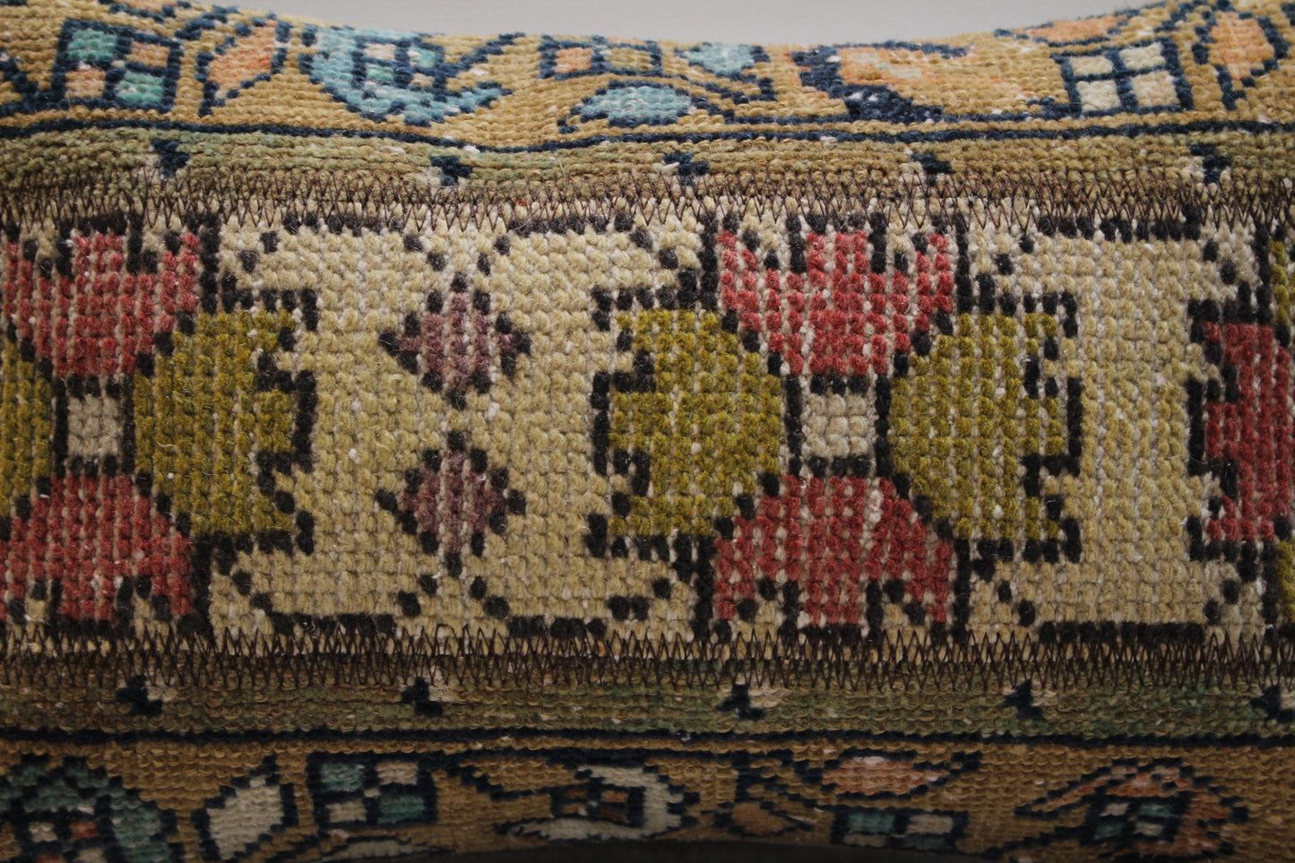 Floral Kilim Pillow Cover: Handmade Turkish Rug Lumbar Pillow, 12x20
