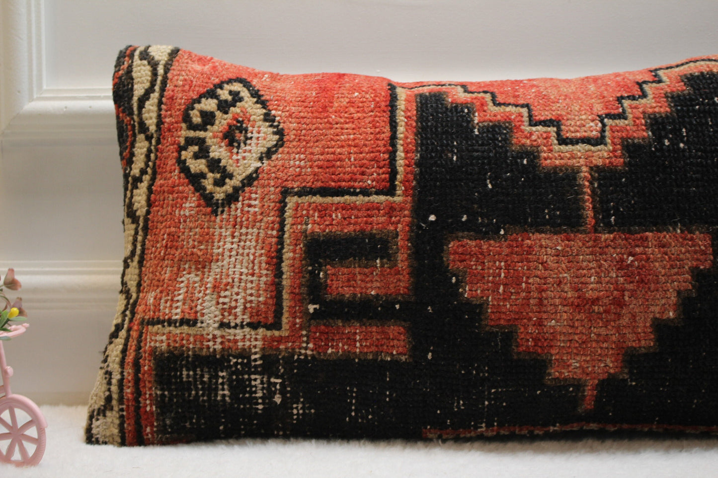 Ethnic Turkish Rug Pillow Cover: Vintage Anatolian Design, 12x24 inch